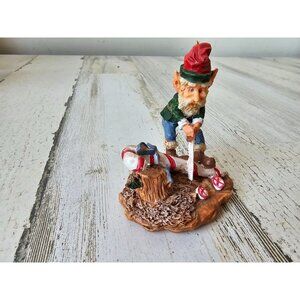 Brinnco elf sign candy cane vintage figurine village Xmas decor